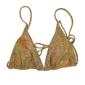 Skatie Ella Bikini Top S Sorrento Floral Triangle Adjustable Boho NWT